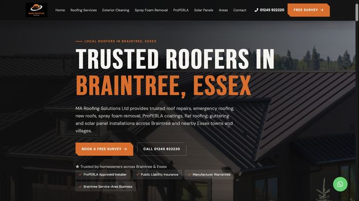 Client website screenshot
