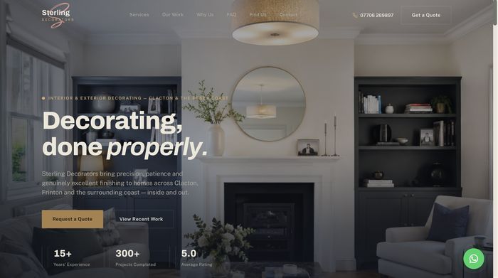 Client website screenshot