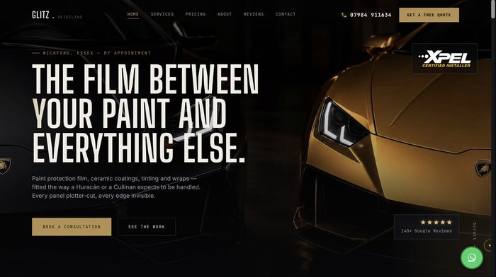Client website screenshot