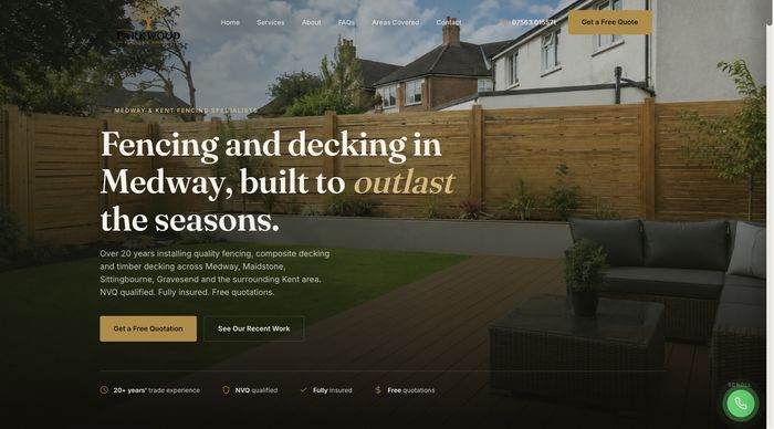 Client website screenshot