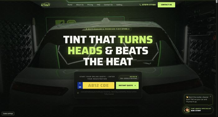 Client website screenshot